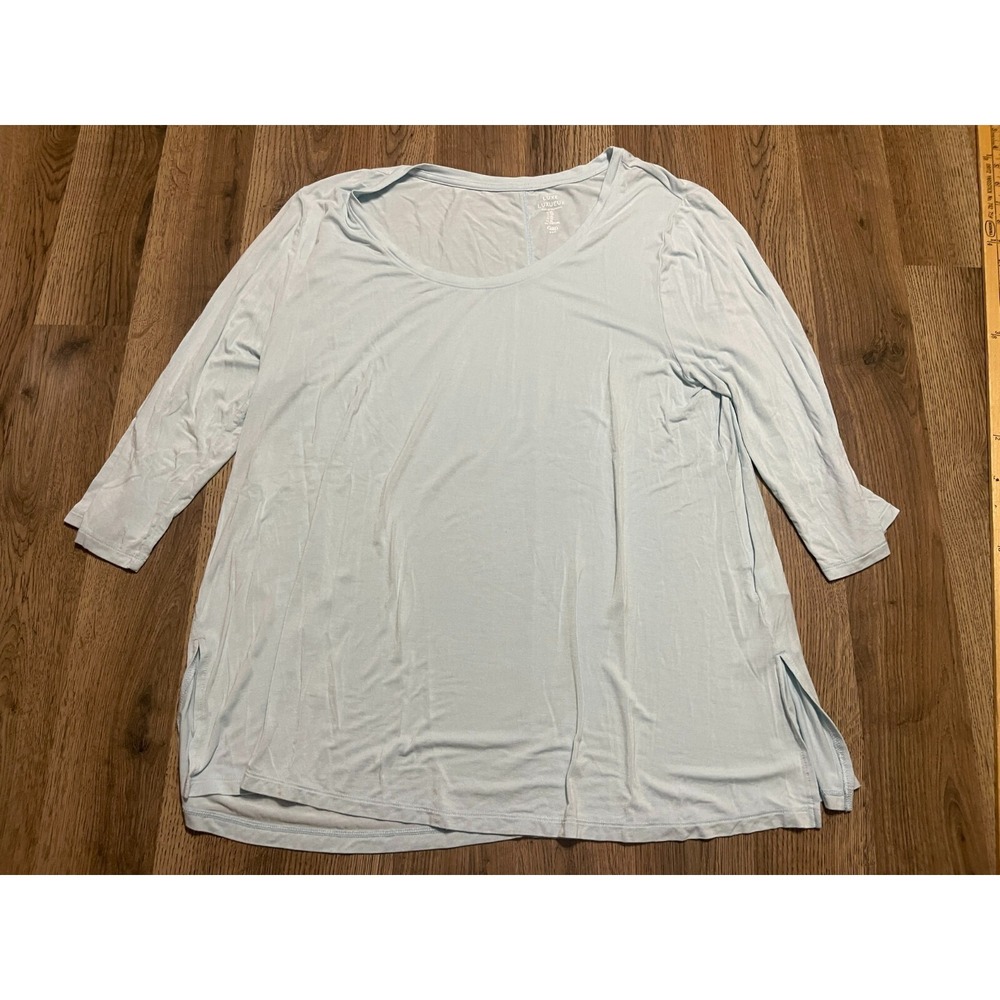 Luxe Shirt, Women's Size XL, Blue, 3/4 Sleeve, Scoop Neck